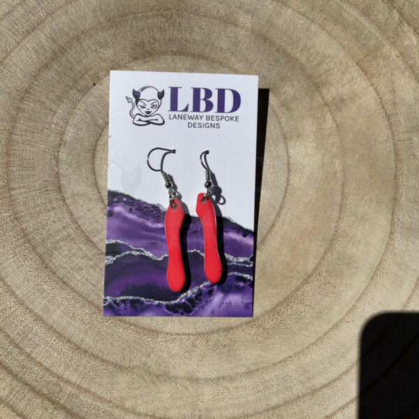 Red Dildo Earrings P/M - Image 2