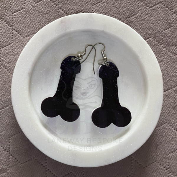 Black Dick Earrings Pre-Made