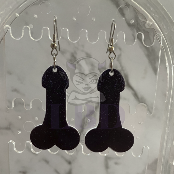 Black Dick Earrings Pre-Made - Image 2