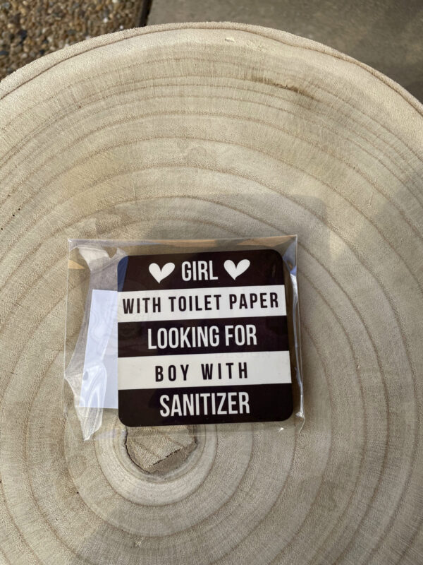 Girl with Toilet Paper Square Magnet P/M