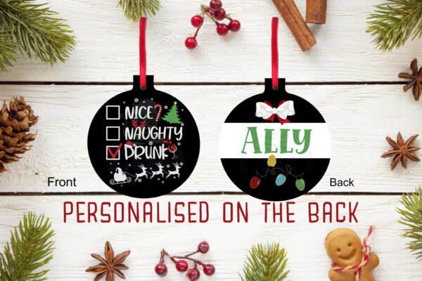 Naughty, Nice or Drunk Ornament - Image 4